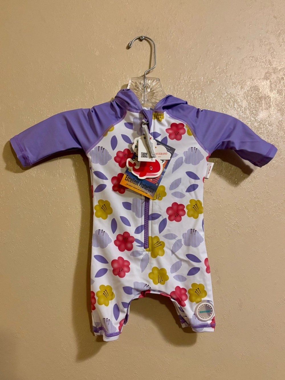 NWT BONVERANO Baby Swimsuit UPF 50+ Sun Protection sz 3-6m